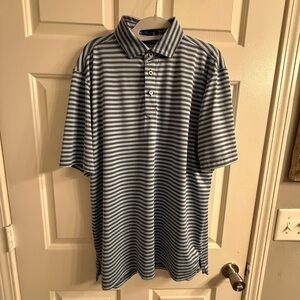 Stitch medium polo gray and blue striped